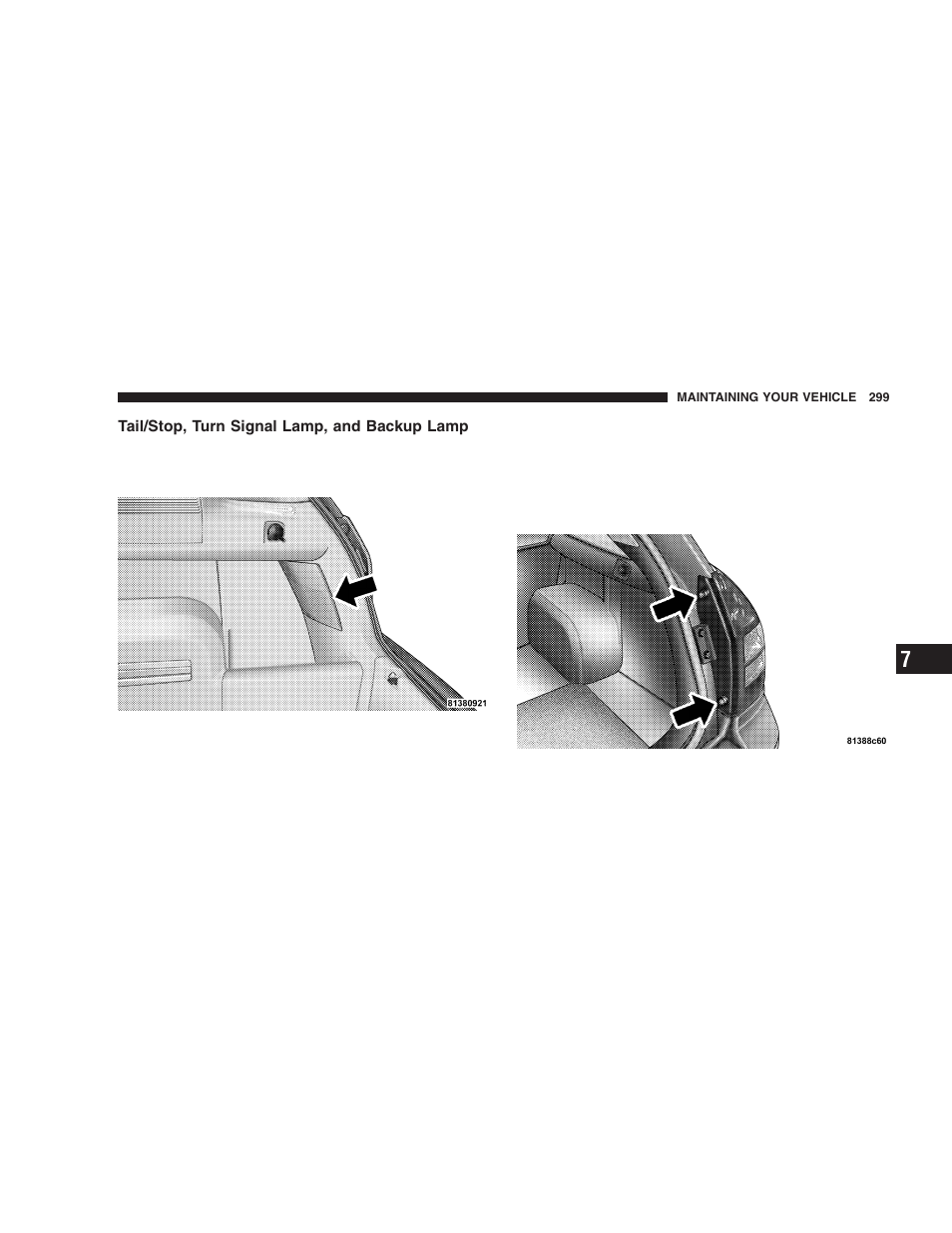 Tail/stop, turn signal lamp, and backup, Lamp | Dodge 2006 LX Magnum SRT8 User Manual | Page 299 / 344