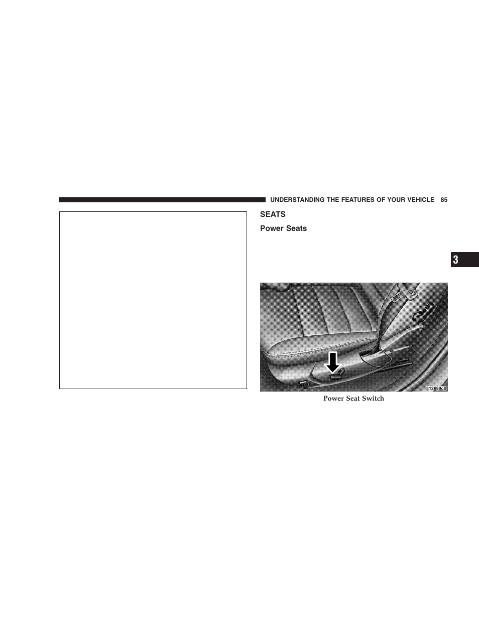 Seats, Power seats | Dodge 2006 LX Magnum SRT8 User Manual | Page 85 / 344