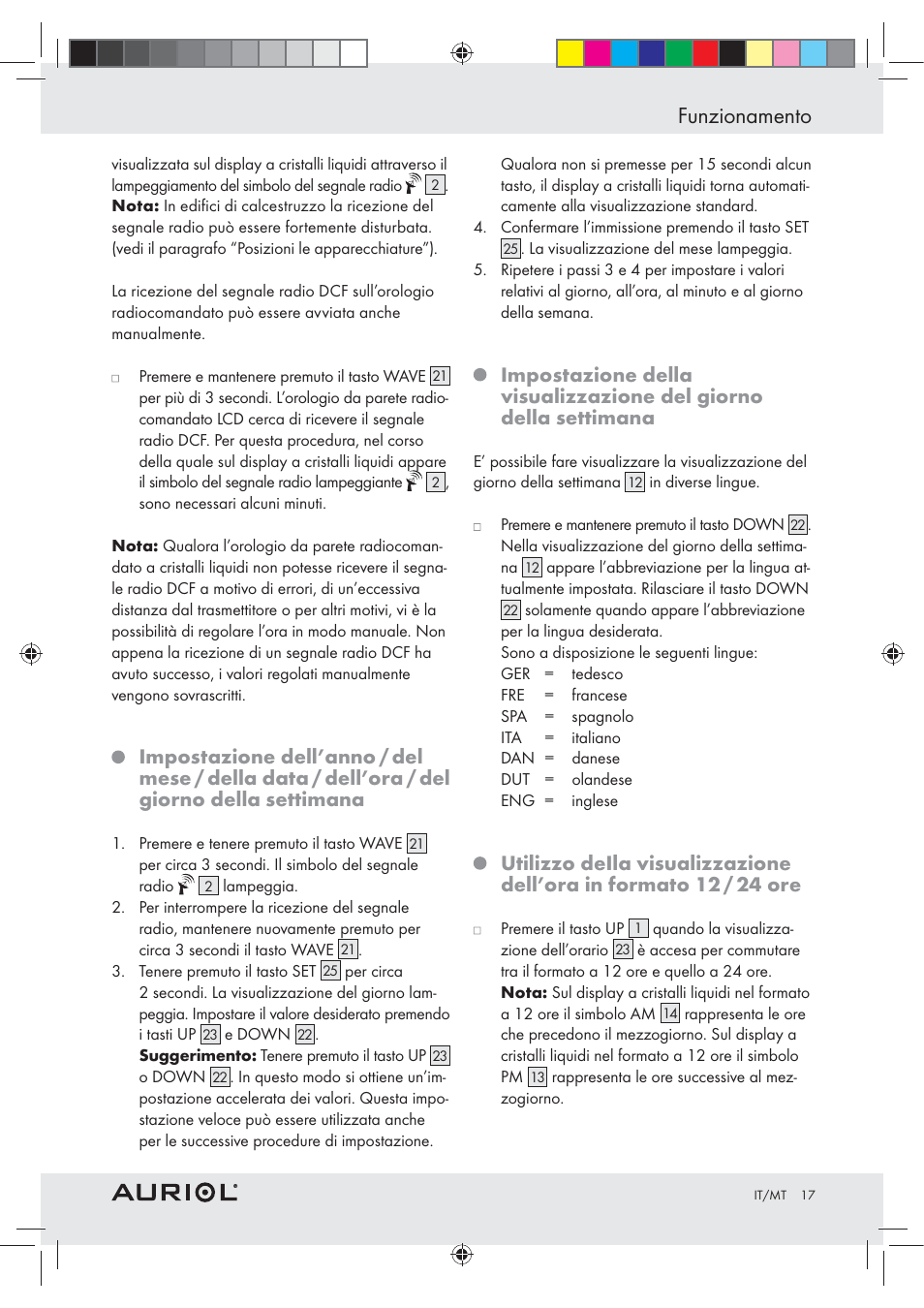 Funzionamento | Auriol Z30237B_C User Manual | Page 17 / 45