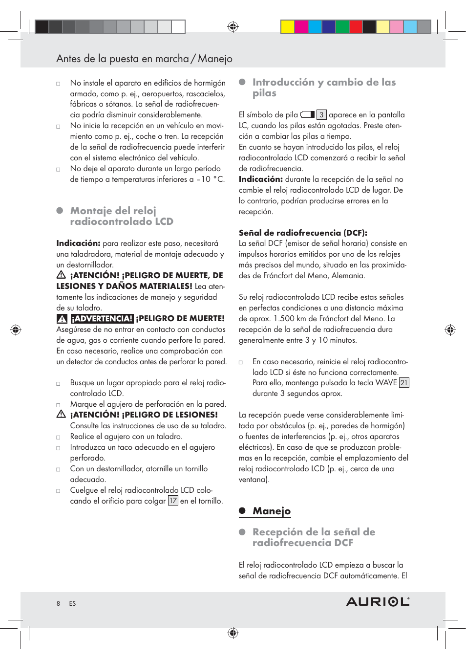 Antes de la puesta en marcha / manejo | Auriol Z30237B_C User Manual | Page 8 / 45