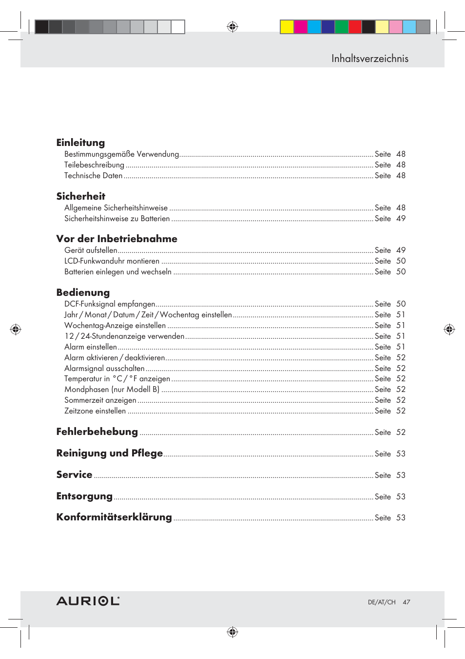 Auriol Z30237B_C User Manual | Page 47 / 56