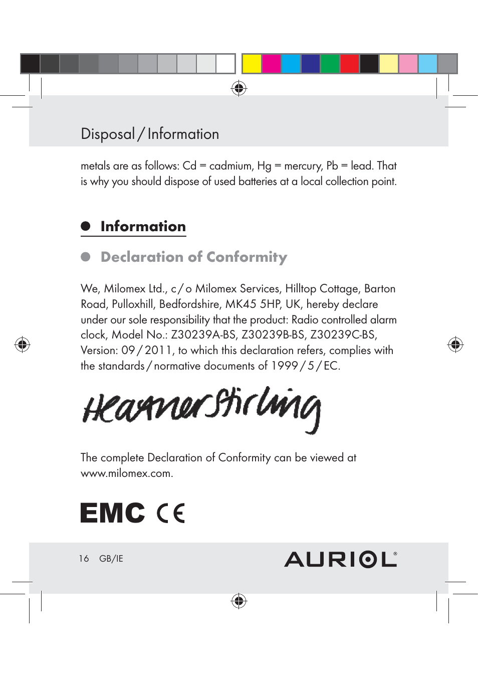 Auriol Z30239A-BS User Manual | Page 16 / 17