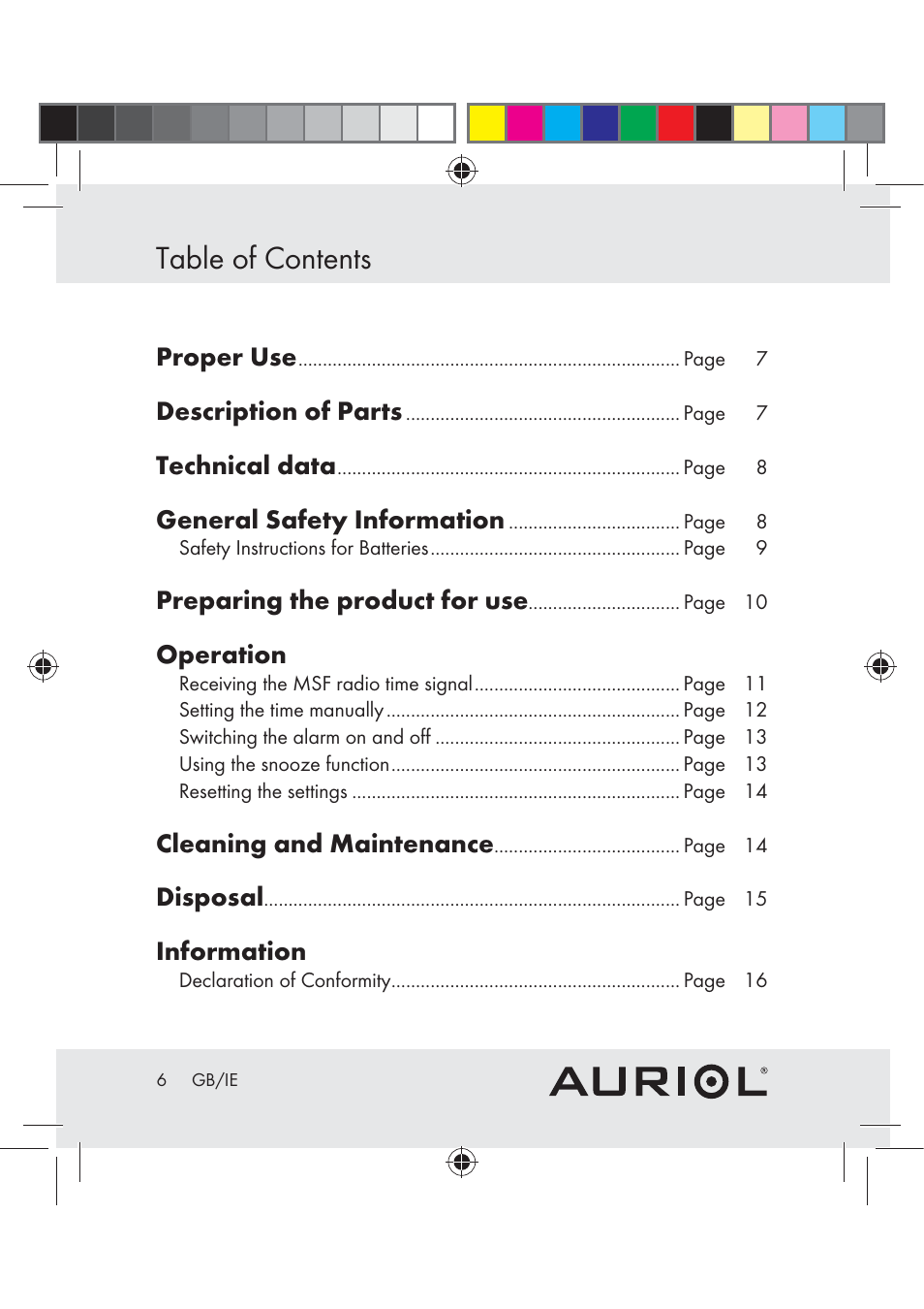 Auriol Z30239A-BS User Manual | Page 6 / 17