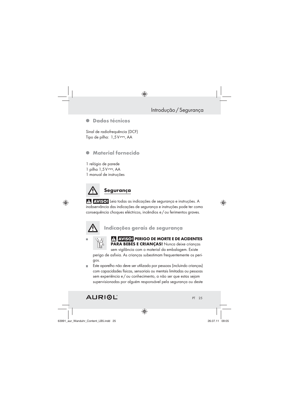 Introdução / segurança | Auriol Z29955A User Manual | Page 23 / 47