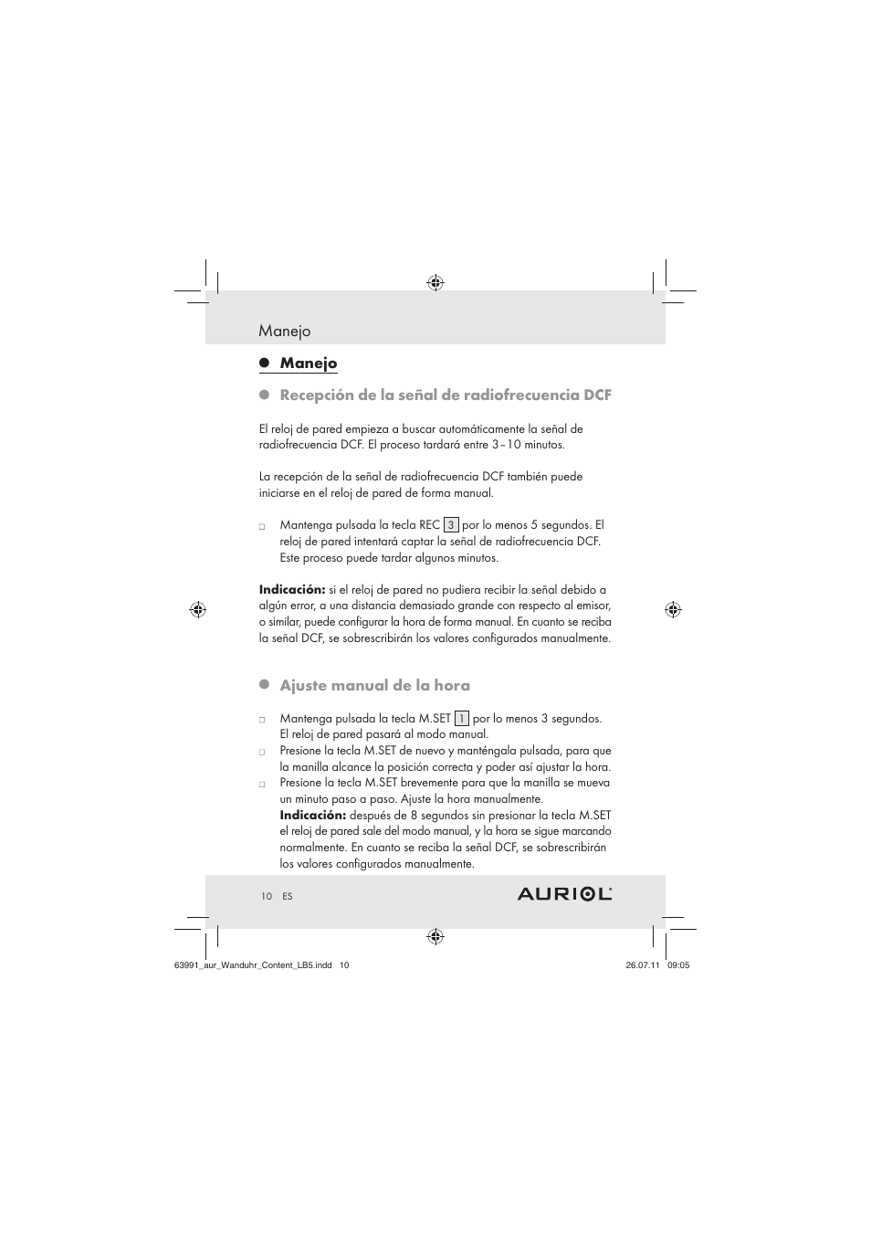 Manejo | Auriol Z29955A User Manual | Page 8 / 47