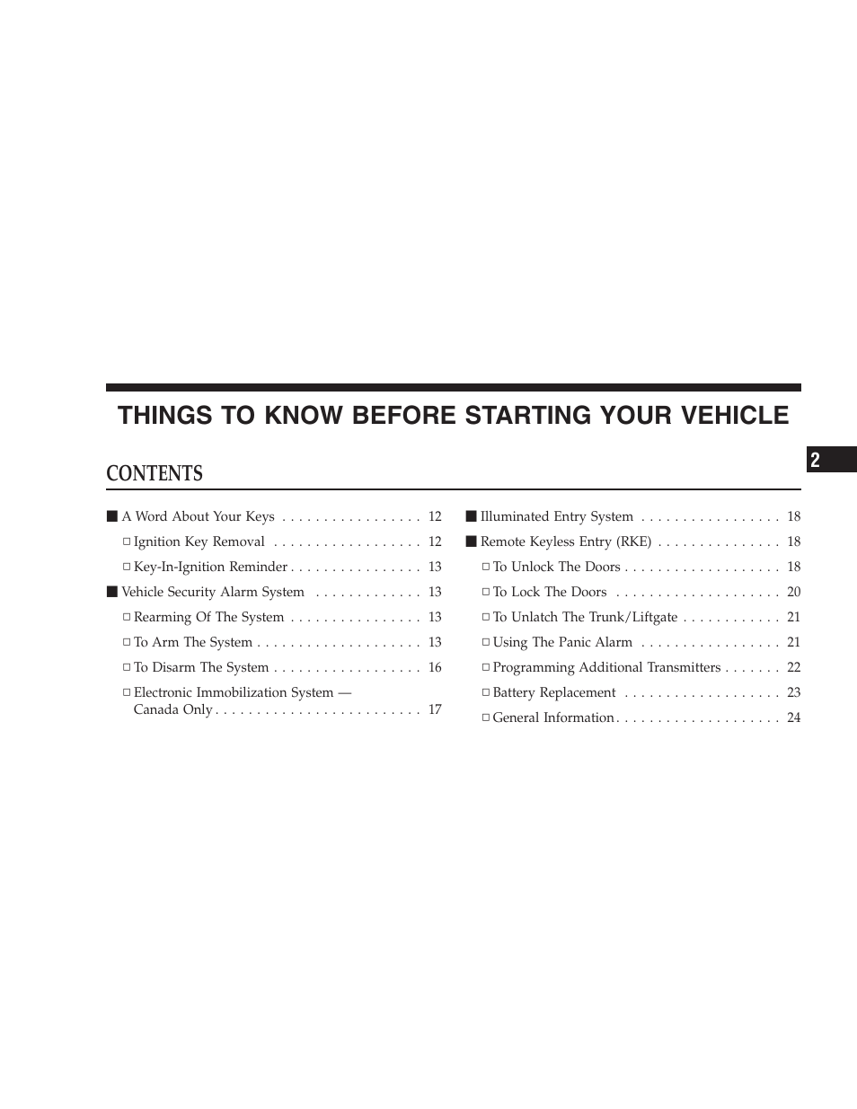Dodge 2009 Viper User Manual | Page 11 / 299