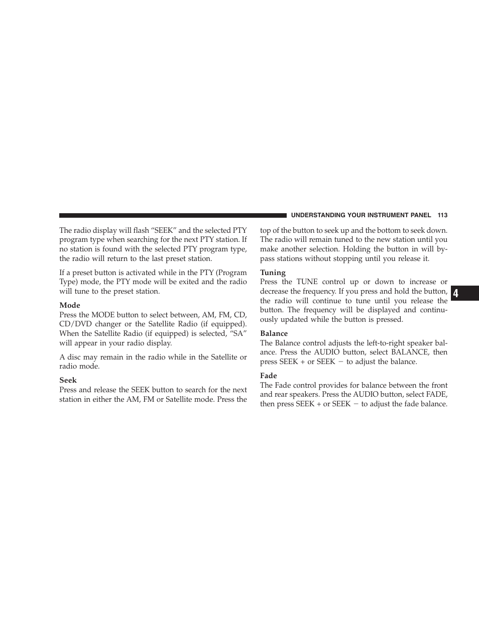 Dodge 2009 Viper User Manual | Page 115 / 299