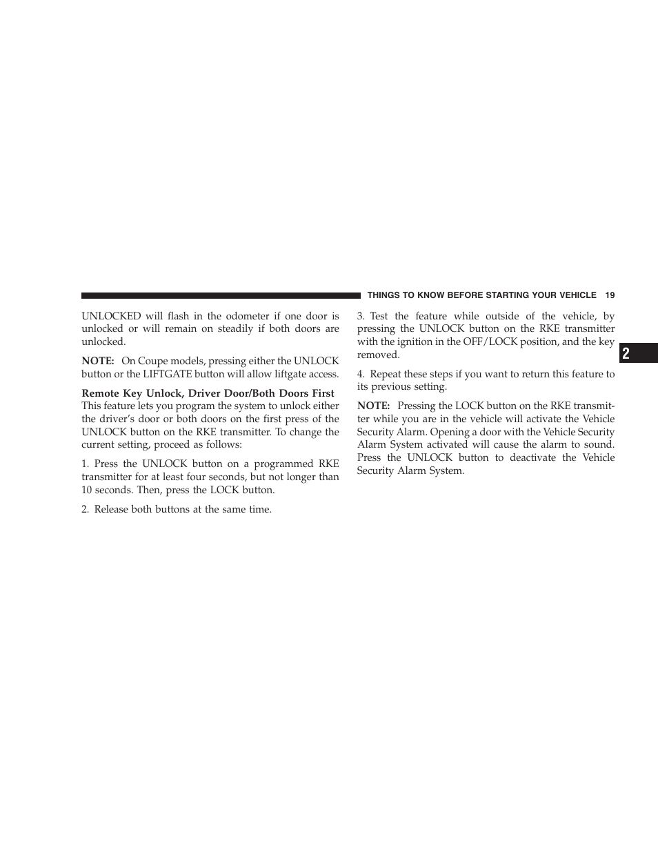 Dodge 2009 Viper User Manual | Page 21 / 299