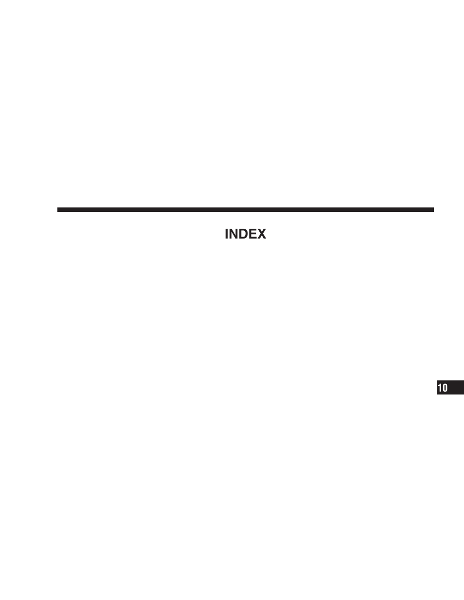 Index | Dodge 2009 Viper User Manual | Page 281 / 299
