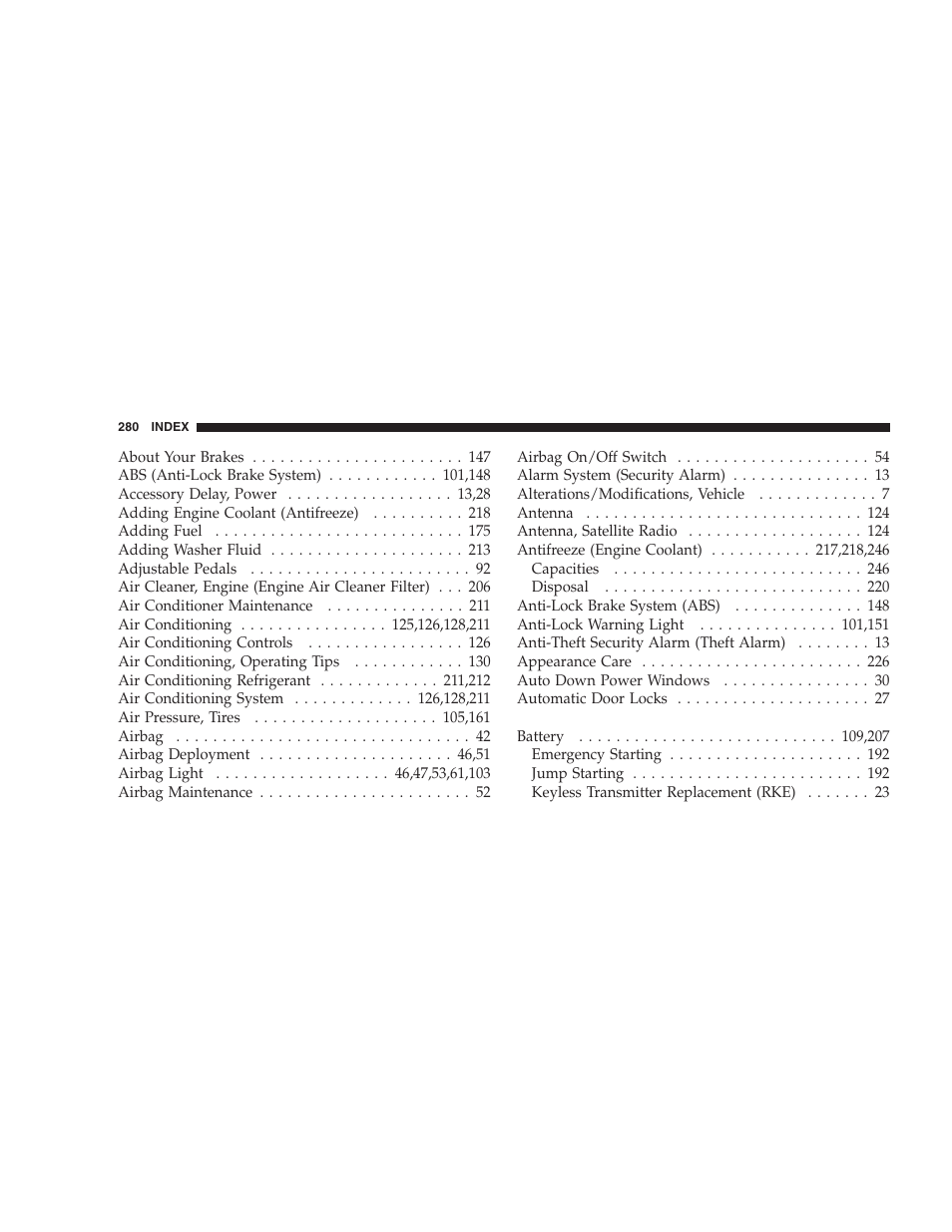 Dodge 2009 Viper User Manual | Page 282 / 299