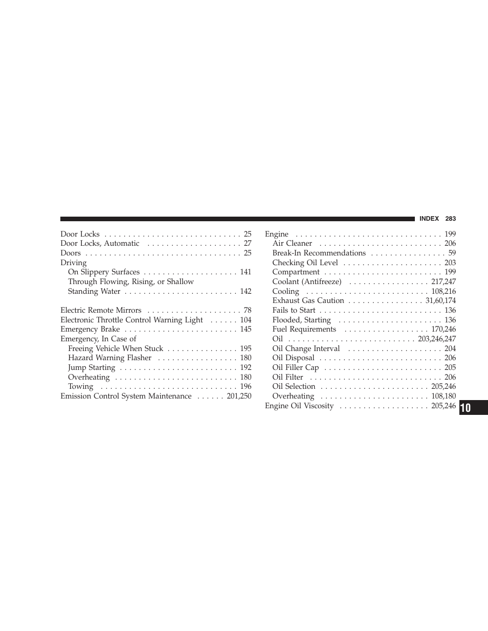Dodge 2009 Viper User Manual | Page 285 / 299