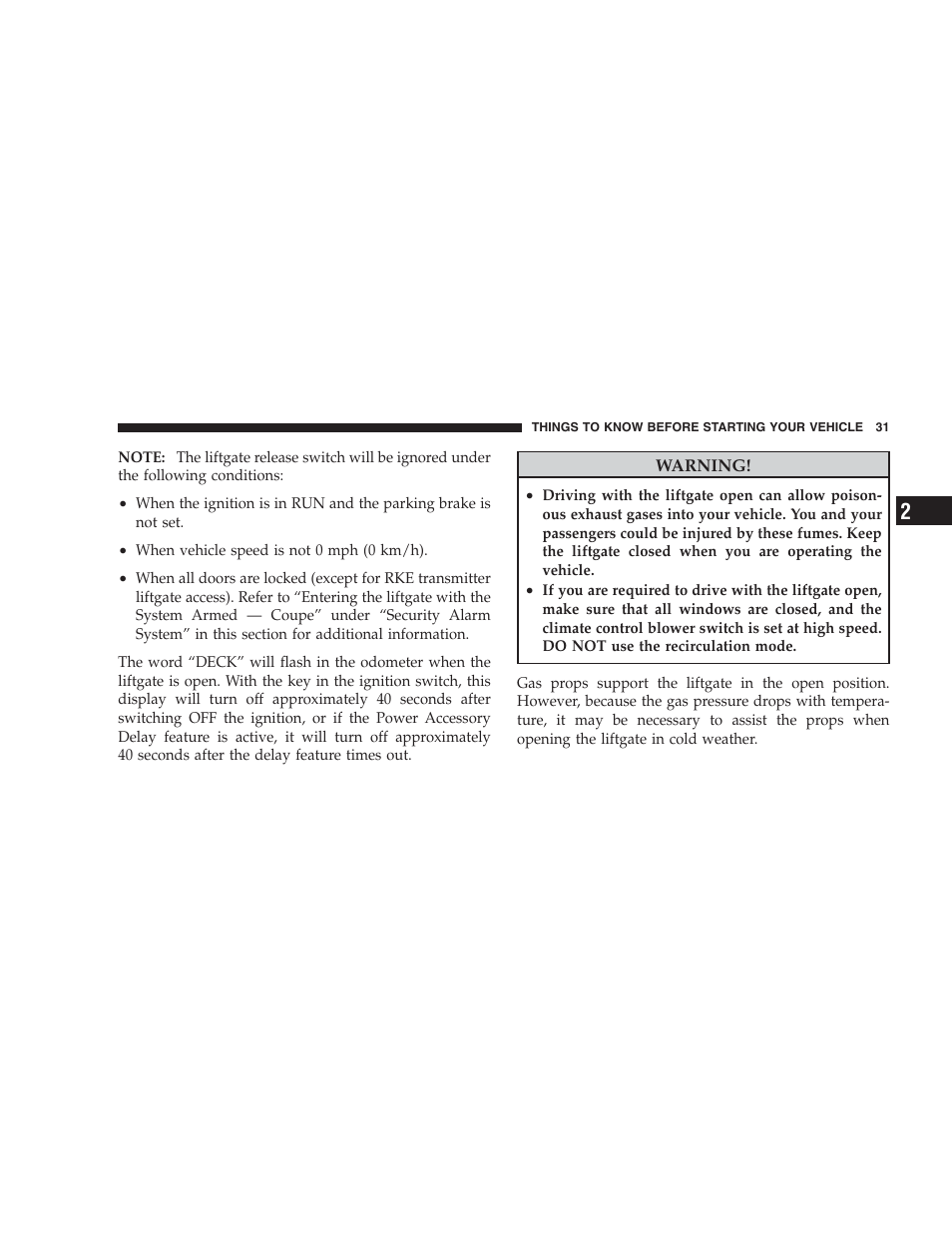 Dodge 2009 Viper User Manual | Page 33 / 299