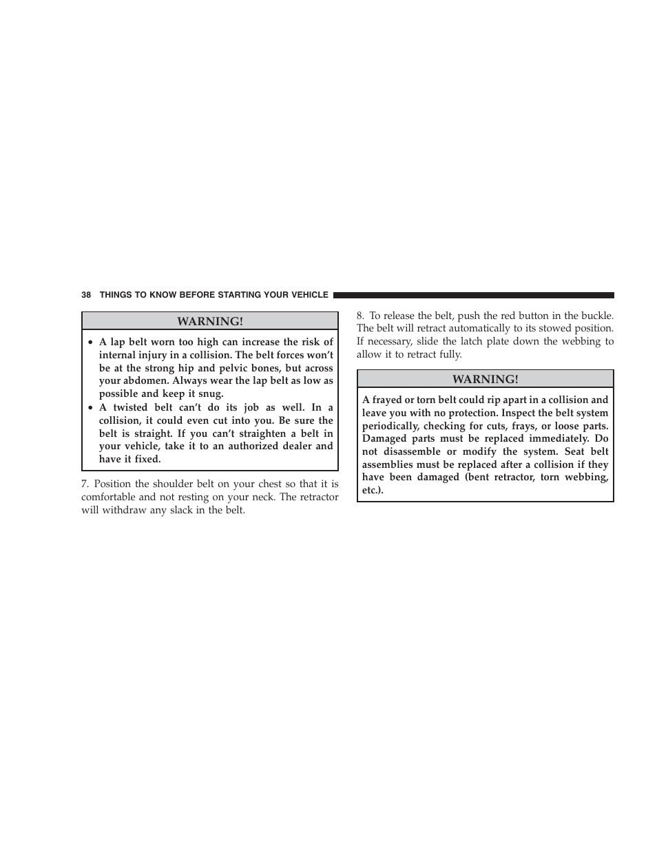 Dodge 2009 Viper User Manual | Page 40 / 299