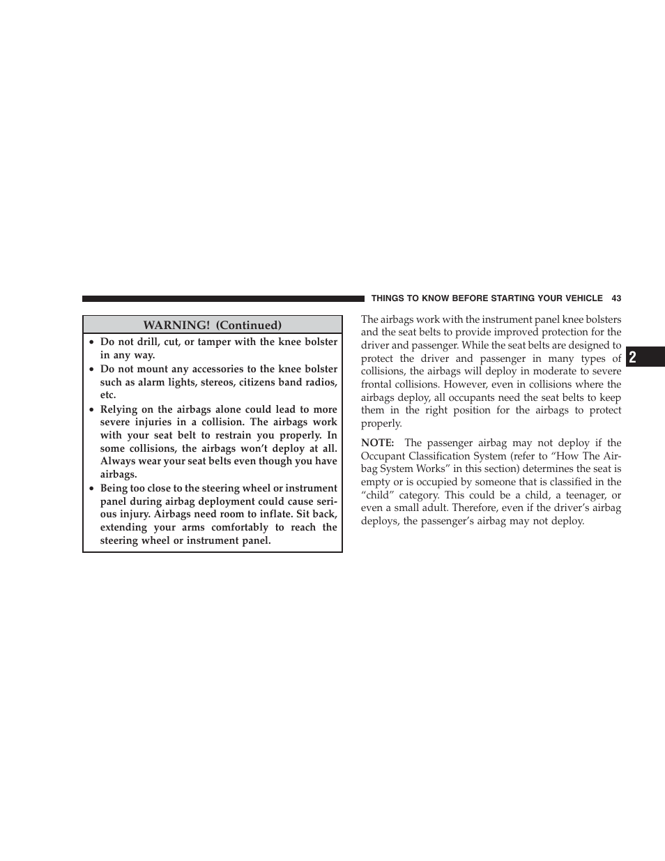 Dodge 2009 Viper User Manual | Page 45 / 299