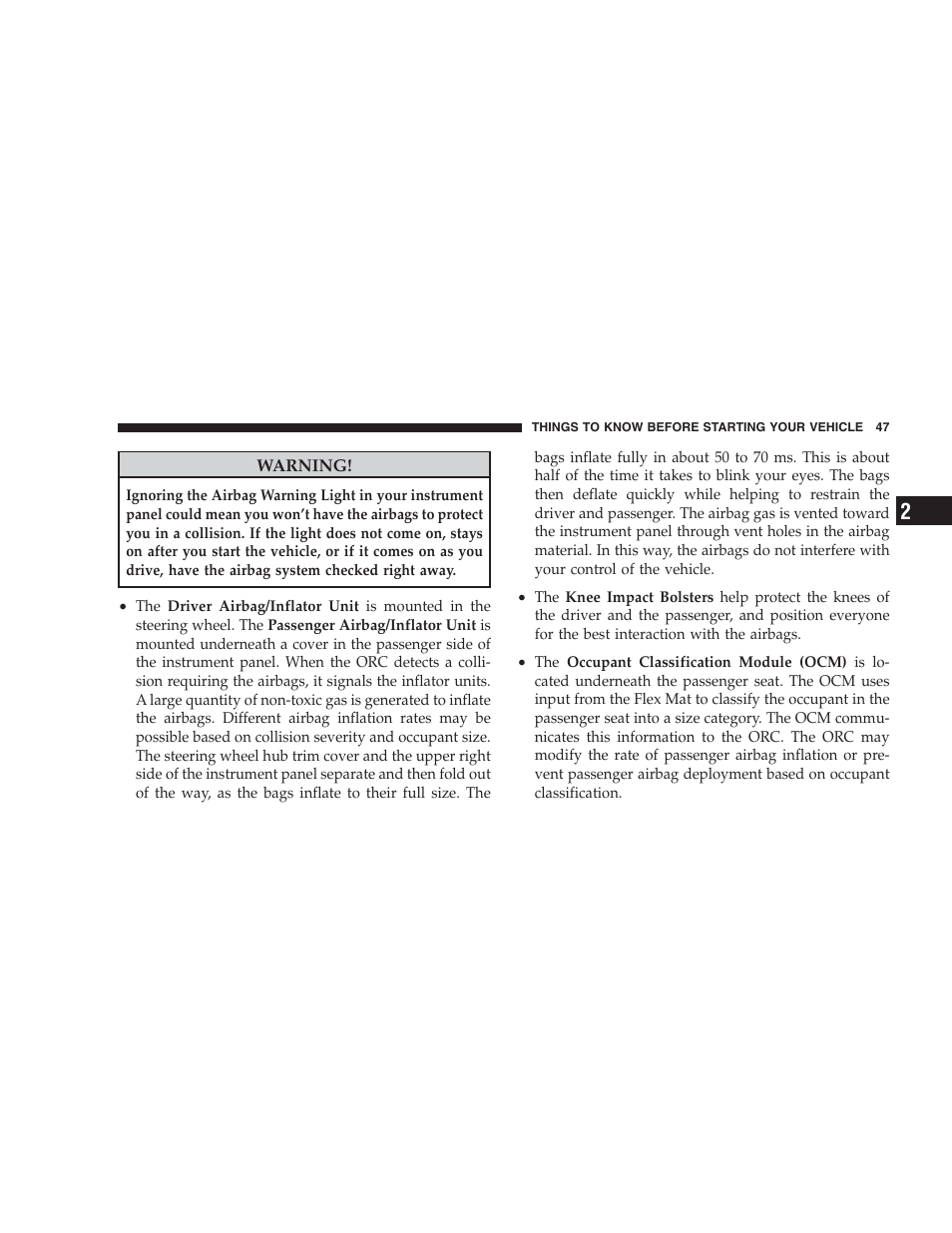 Dodge 2009 Viper User Manual | Page 49 / 299