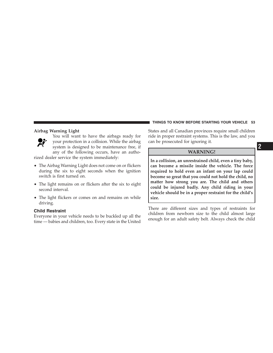 Child restraint | Dodge 2009 Viper User Manual | Page 55 / 299