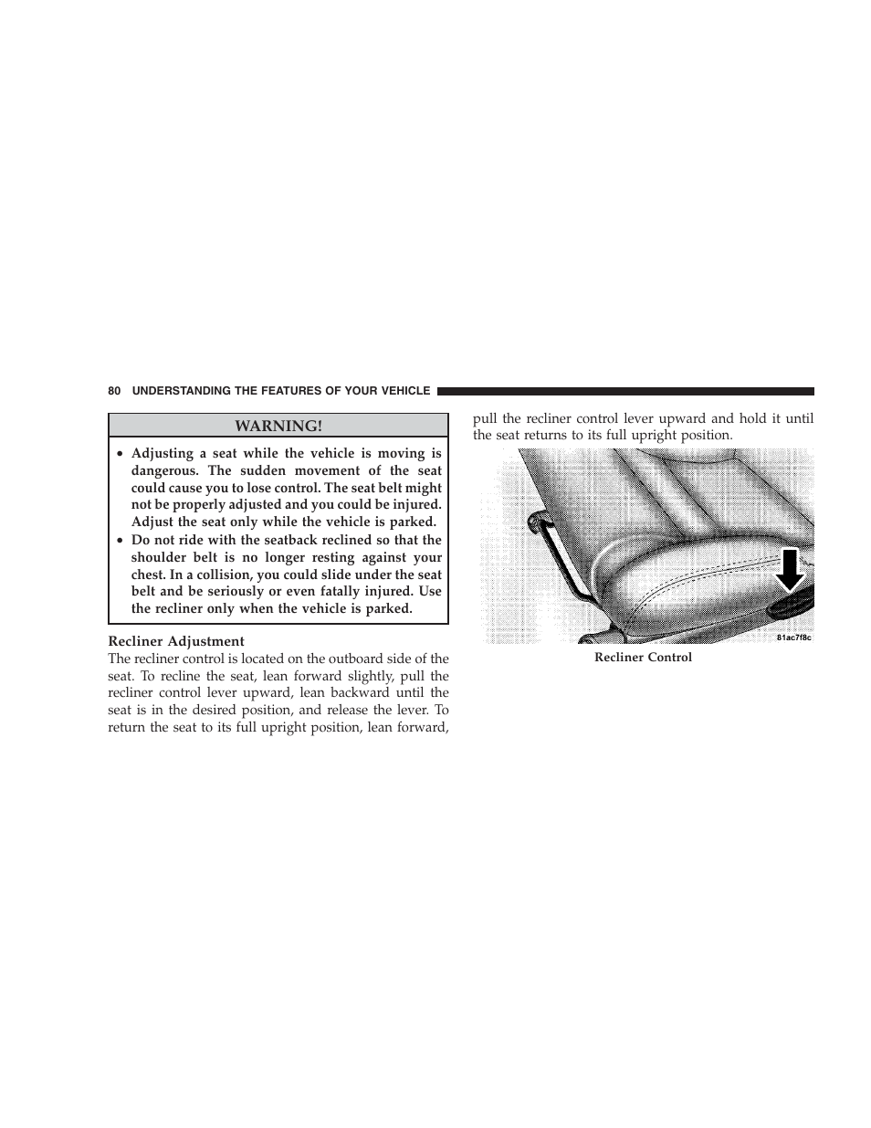 Dodge 2009 Viper User Manual | Page 82 / 299