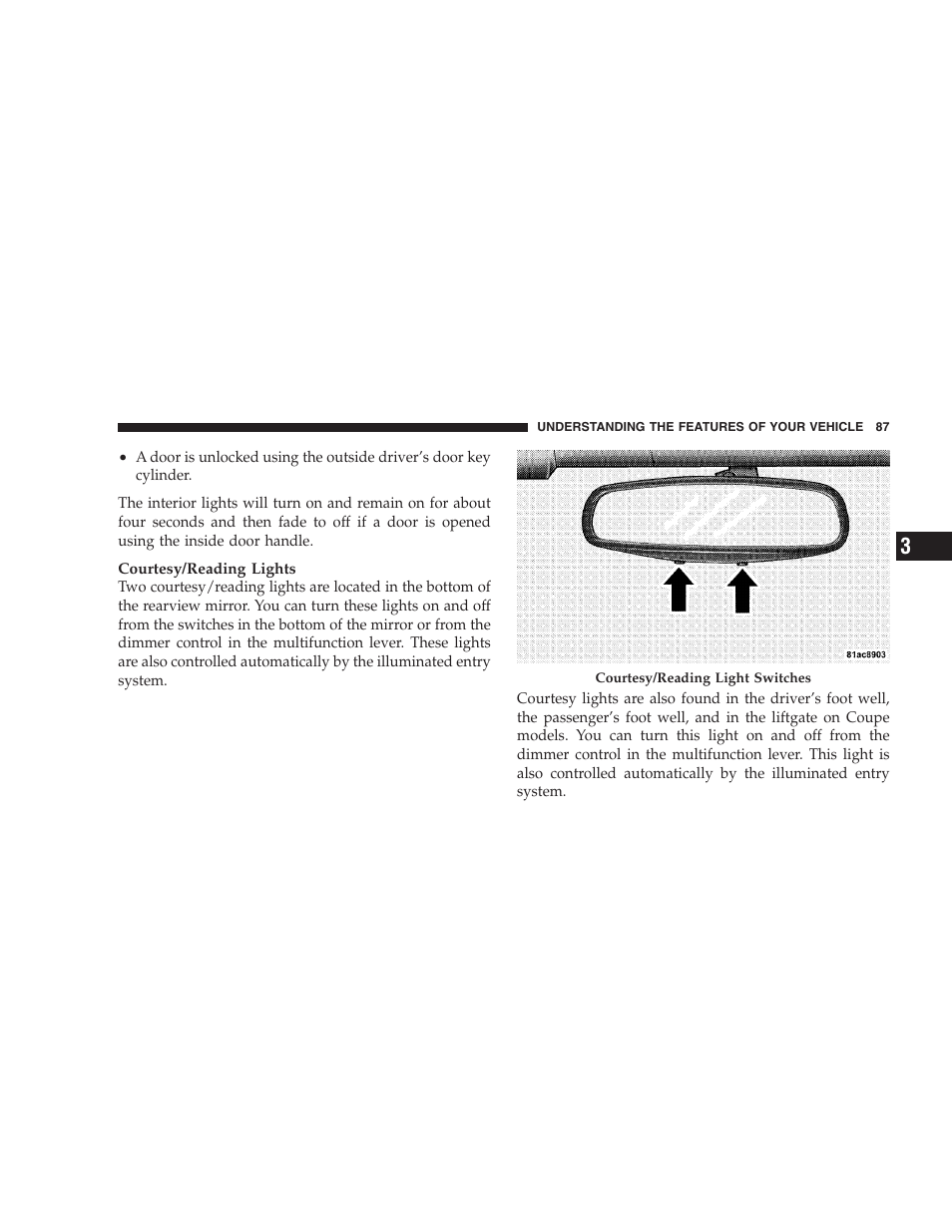 Dodge 2009 Viper User Manual | Page 89 / 299