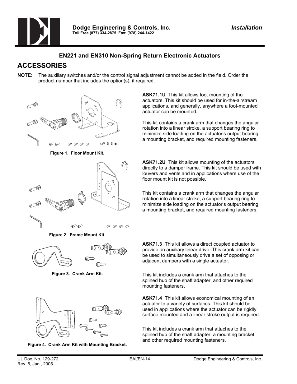 Accessories, Dodge engineering & controls, inc, Installation | Dodge EN221 User Manual | Page 14 / 16