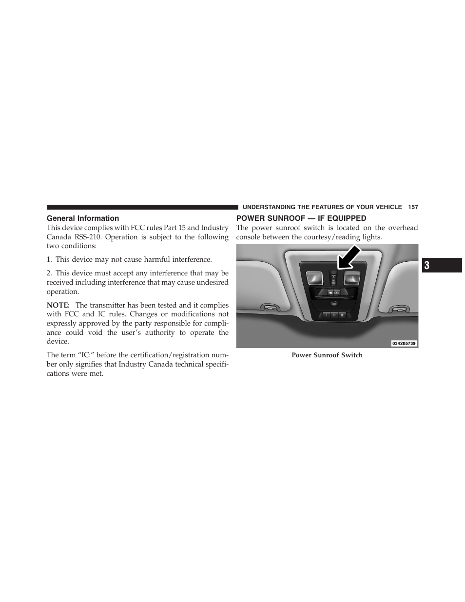 General information, Power sunroof — if equipped | Dodge 2011 Ram 1500 User Manual | Page 158 / 622