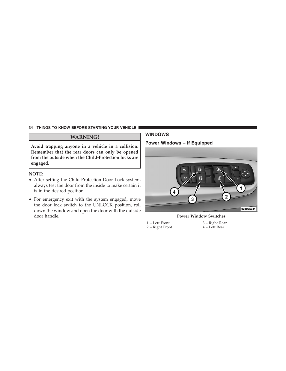 Windows, Power windows – if equipped | Dodge 2011 Ram 1500 User Manual | Page 35 / 622