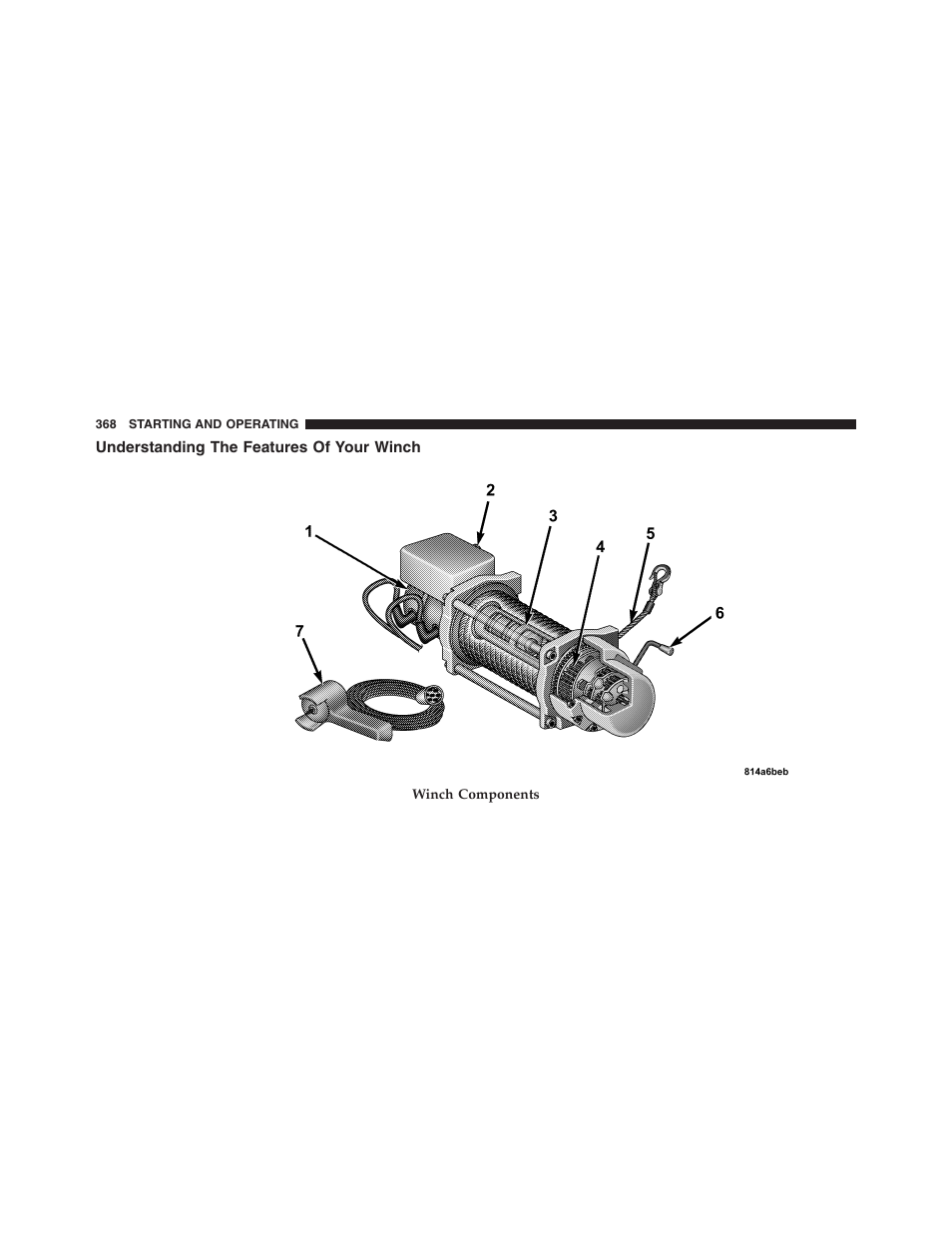 Understanding the features of your winch, Understanding the features of, Your winch | Dodge 2011 Ram 1500 User Manual | Page 369 / 622