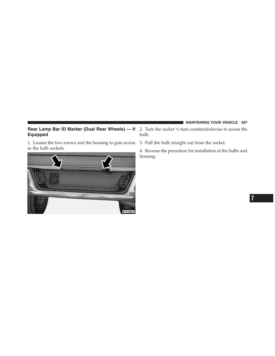 Rear lamp bar id marker (dual rear, Wheels) — if equipped | Dodge 2011 Ram 1500 User Manual | Page 568 / 622