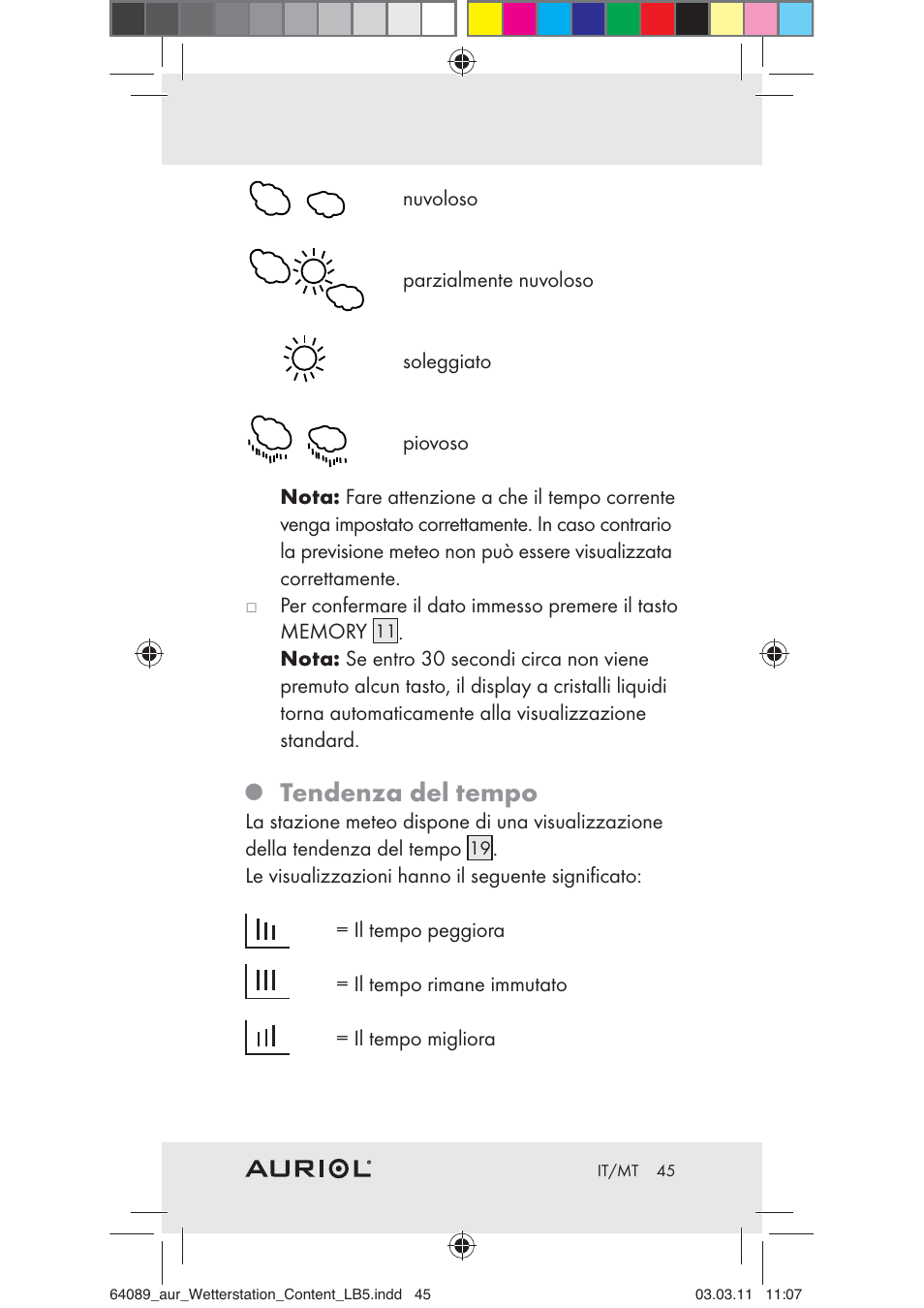 Tendenza del tempo | Auriol Z29962A User Manual | Page 43 / 93