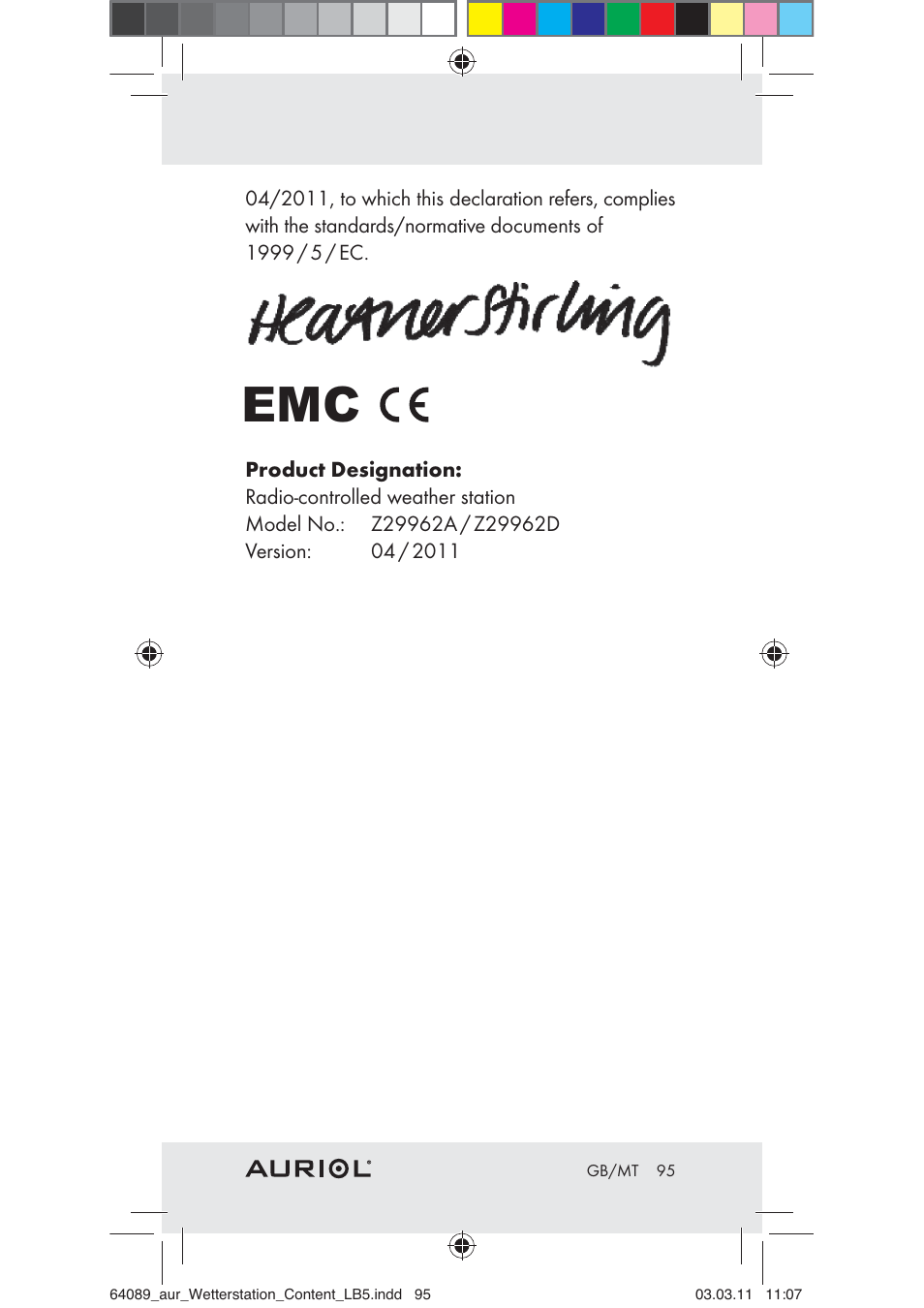 Auriol Z29962A User Manual | Page 93 / 93