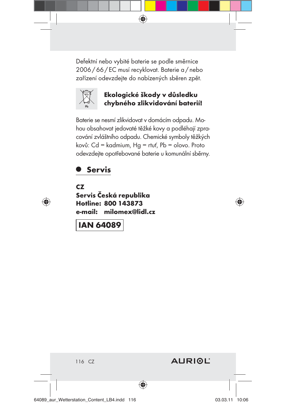 Servis | Auriol Z29962A User Manual | Page 114 / 136