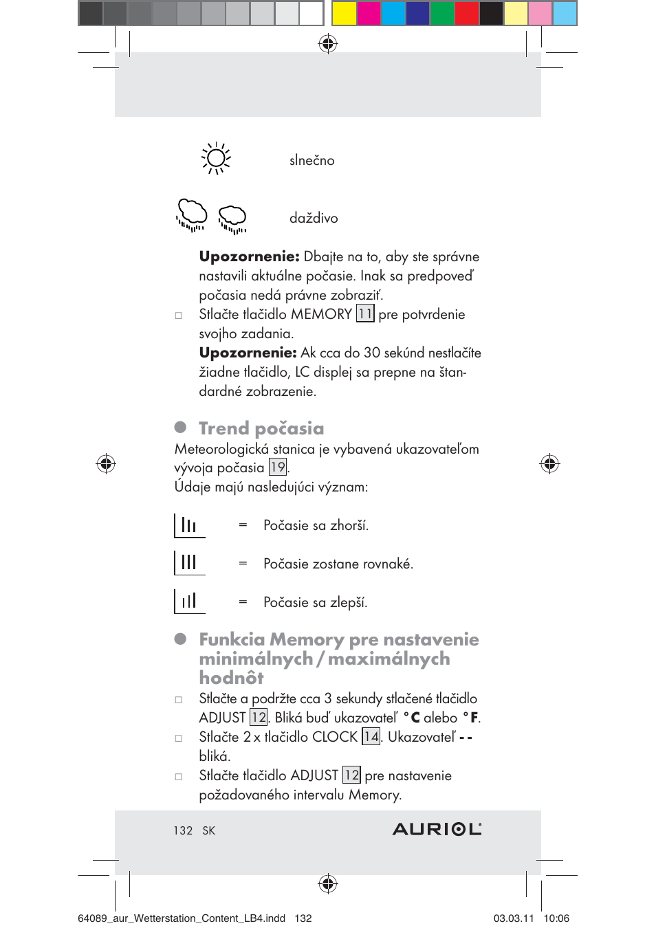 Trend počasia | Auriol Z29962A User Manual | Page 130 / 136