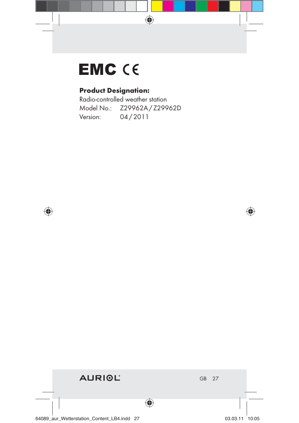 Auriol Z29962A User Manual | Page 25 / 136