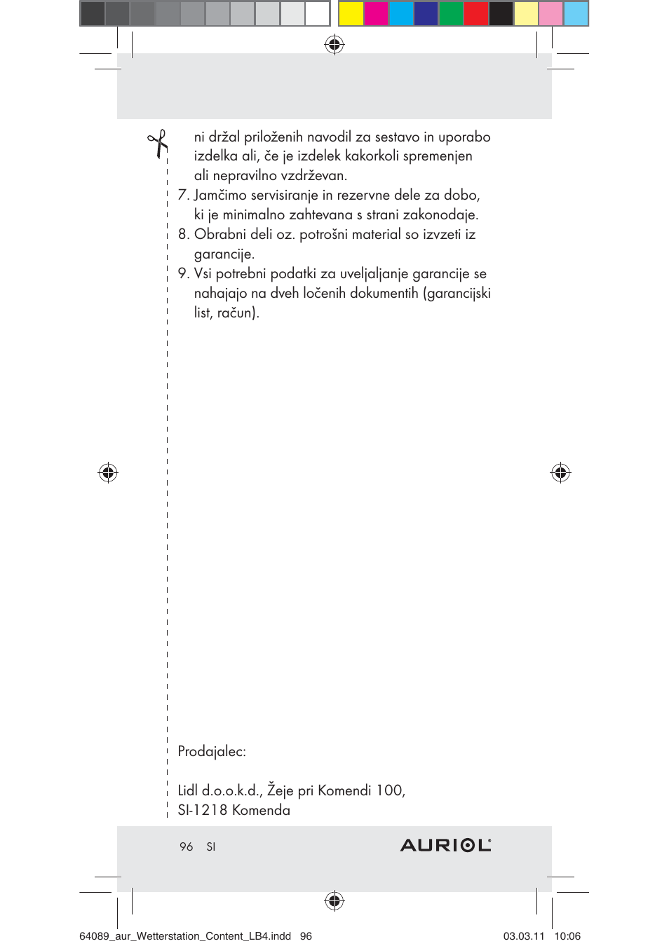 Auriol Z29962A User Manual | Page 94 / 136