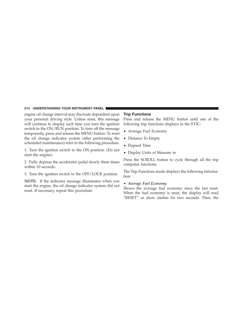 Trip functions | Dodge 2011 Nitro User Manual | Page 215 / 484