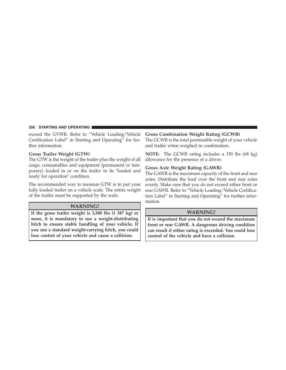 Tire inflation pressures | Dodge 2011 Nitro User Manual | Page 357 / 484