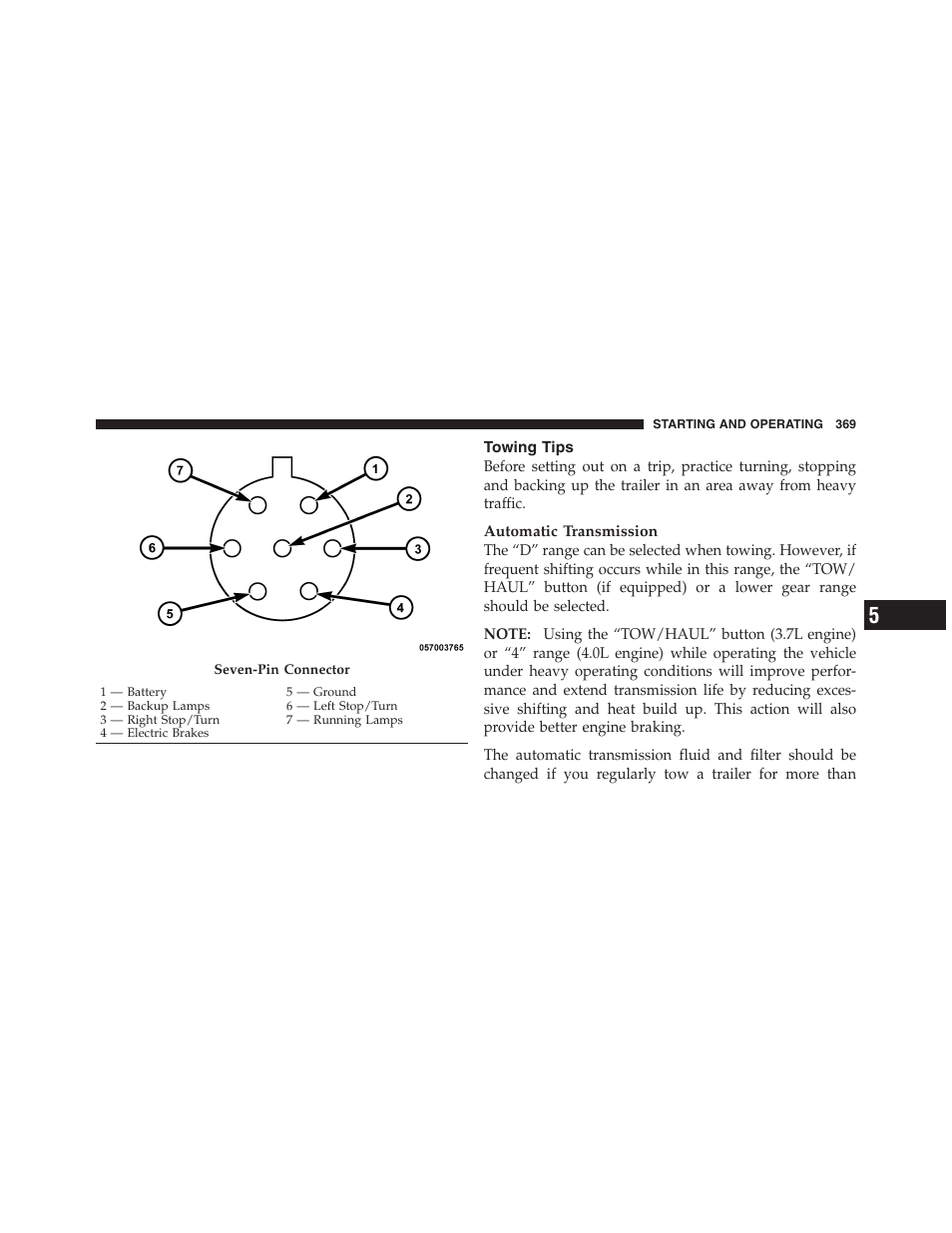 Towing tips, Base system | Dodge 2011 Nitro User Manual | Page 370 / 484