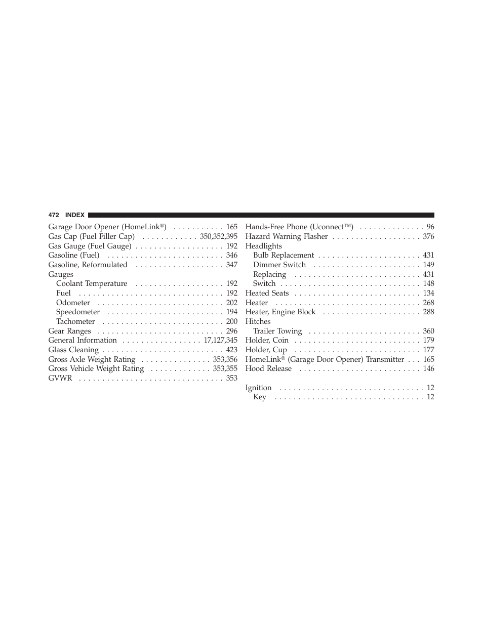 Front fog lamp (front fascia mounted) | Dodge 2011 Nitro User Manual | Page 473 / 484