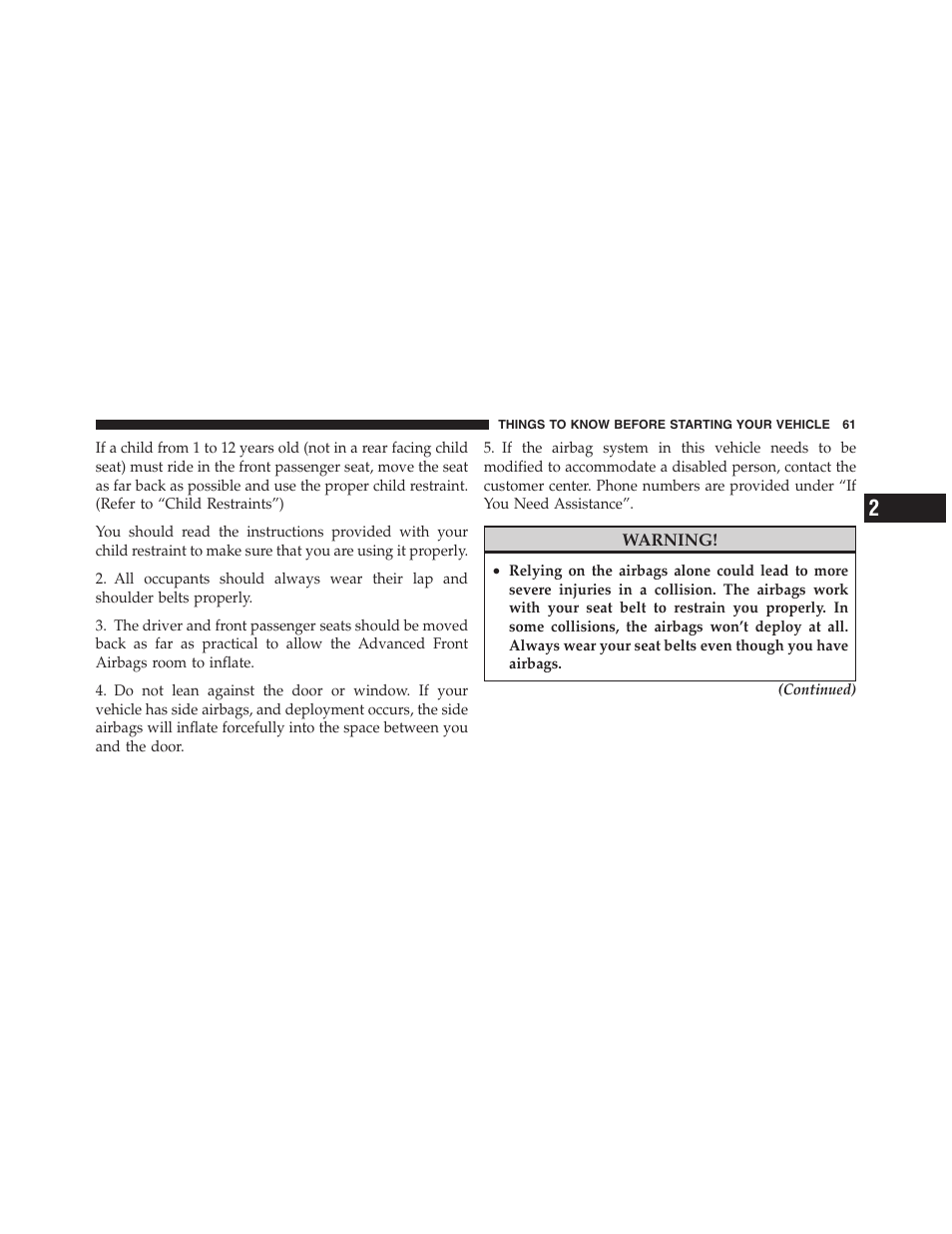 Dodge 2011 Nitro User Manual | Page 62 / 484