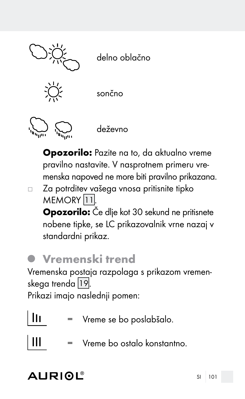 Vremenski trend | Auriol Z29962E_F User Manual | Page 101 / 212