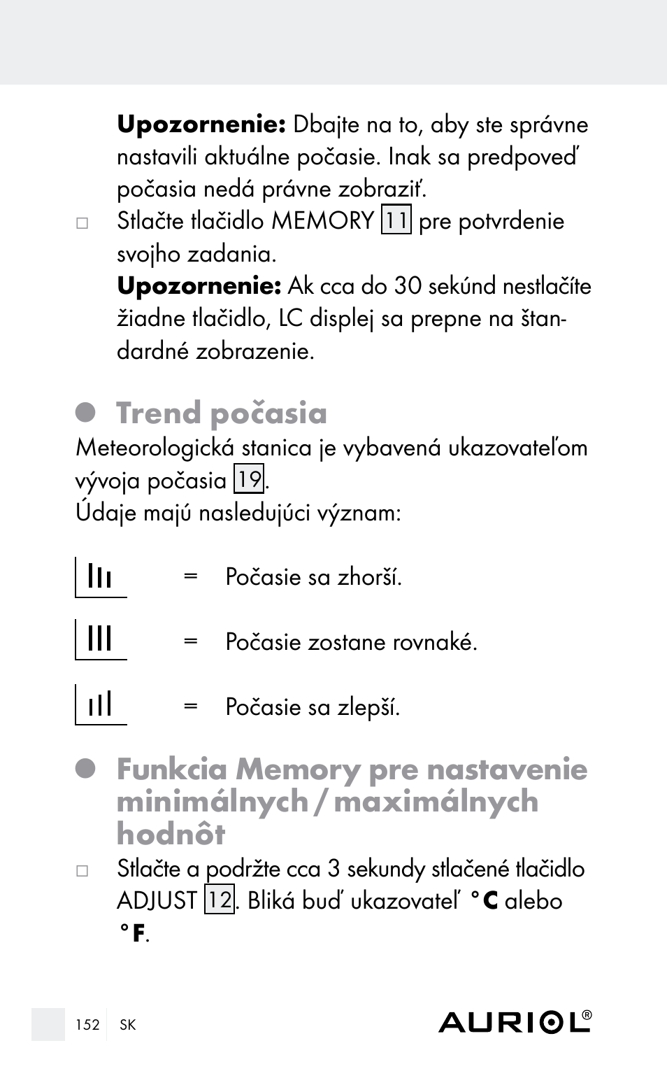 Trend počasia | Auriol Z29962E_F User Manual | Page 152 / 212