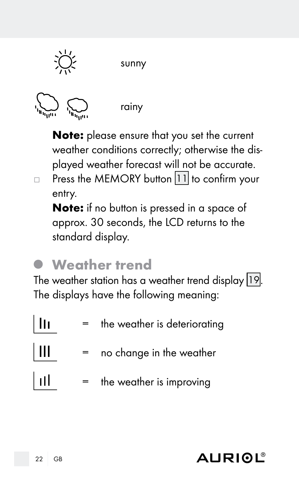 Weather trend | Auriol Z29962E_F User Manual | Page 22 / 212