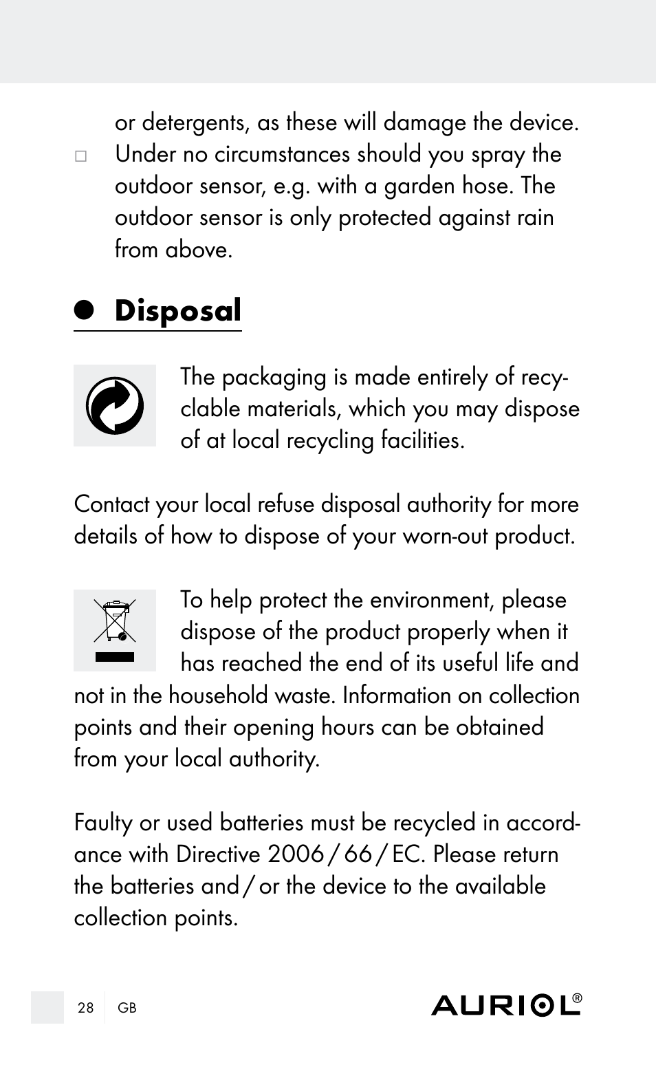 Disposal | Auriol Z29962E_F User Manual | Page 28 / 212