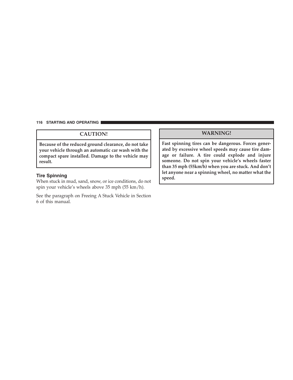 Tire spinning | Dodge 2005 PL Neon SRT4 User Manual | Page 116 / 216