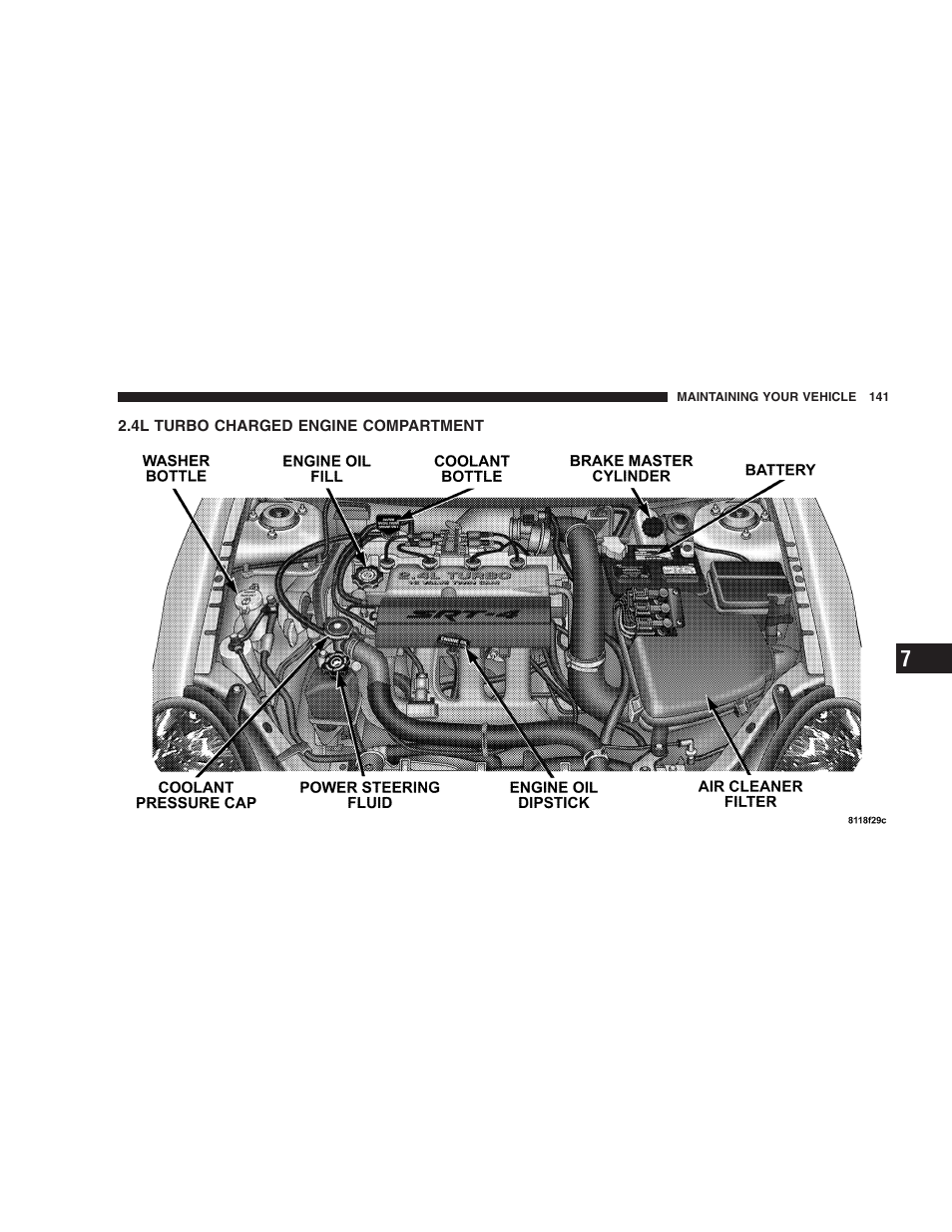 4l turbo charged engine compartment | Dodge 2005 PL Neon SRT4 User Manual | Page 141 / 216