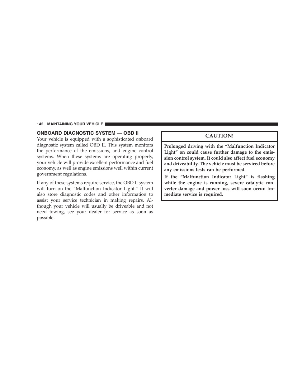 Onboard diagnostic system — obd ii | Dodge 2005 PL Neon SRT4 User Manual | Page 142 / 216