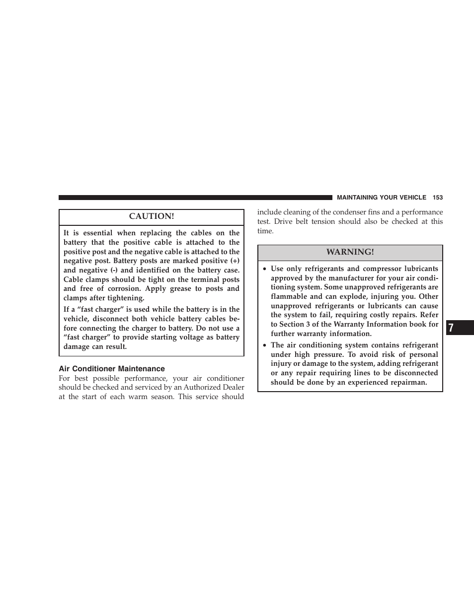 Air conditioner maintenance | Dodge 2005 PL Neon SRT4 User Manual | Page 153 / 216