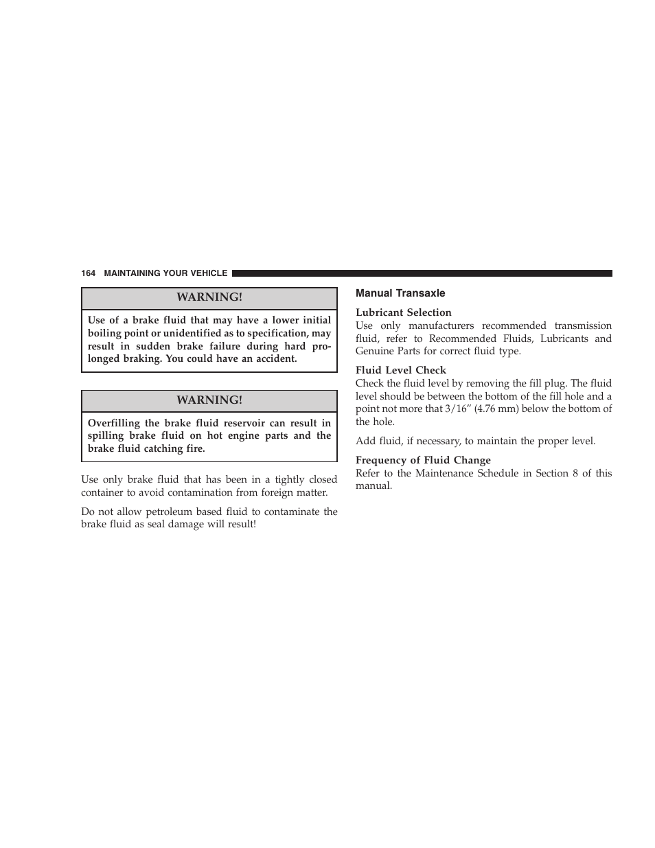 Manual transaxle | Dodge 2005 PL Neon SRT4 User Manual | Page 164 / 216