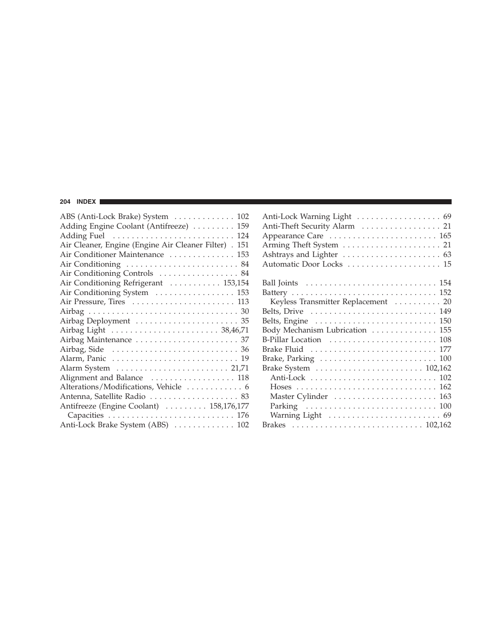 Dodge 2005 PL Neon SRT4 User Manual | Page 204 / 216