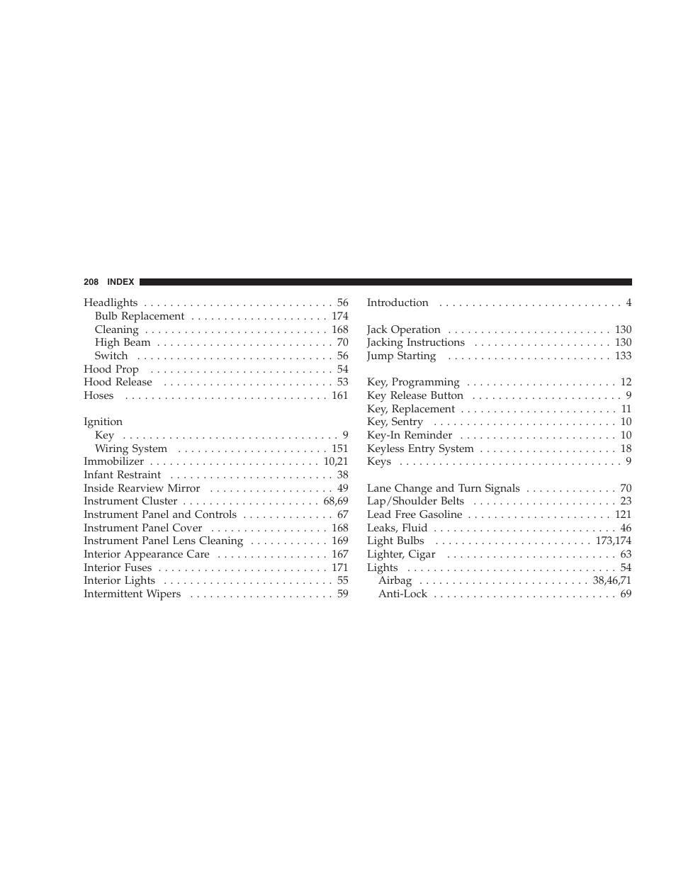 Dodge 2005 PL Neon SRT4 User Manual | Page 208 / 216