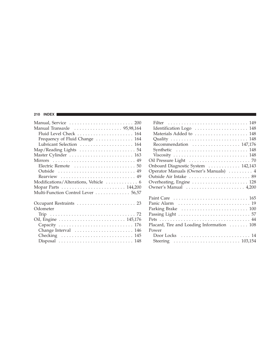 Dodge 2005 PL Neon SRT4 User Manual | Page 210 / 216